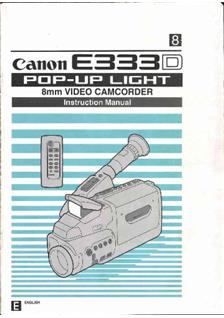 Canon E 333 D manual. Camera Instructions.